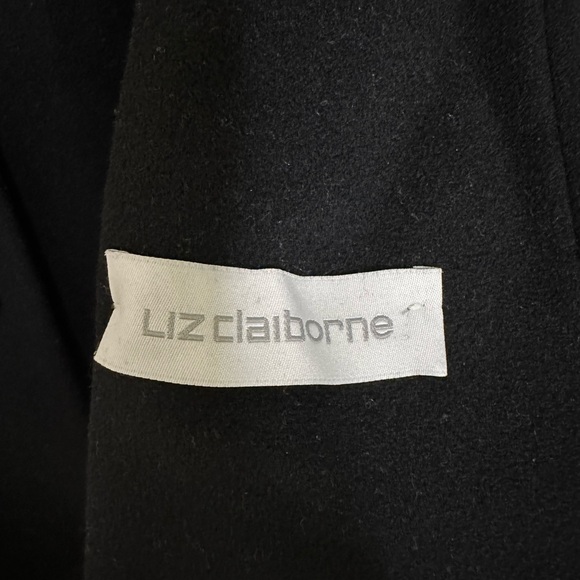 Liz Claiborne Black Wool Topcoat Size 6 - Picture 5 of 8
